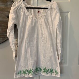 Feel Cotton Mini Peasant Tunic Dress sz L